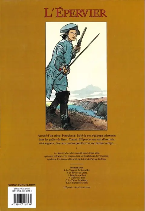Verso de l'album L'Épervier Tome 2 Le Rocher du crâne