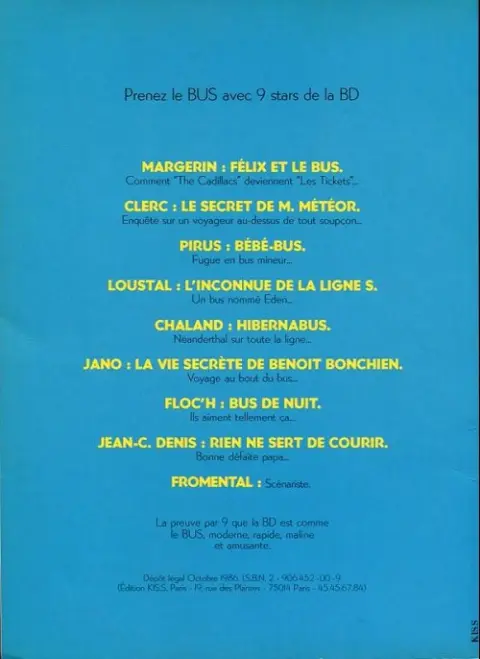 Verso de l'album Félix et le bus tcc