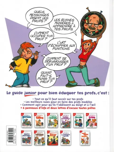 Verso de l'album Les guides junior Tome 10 Le guide junior pour bien éduquer tes profs