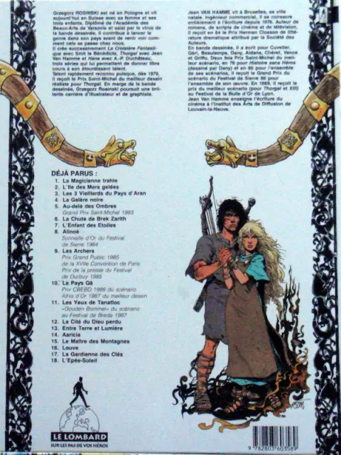 Verso de l'album Thorgal Tome 1 La Magicienne trahie
