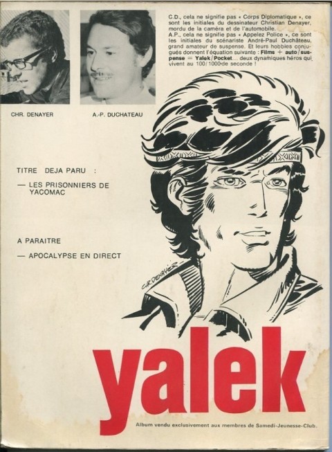 Verso de l'album Yalek Tome 1 Y comme Yalek