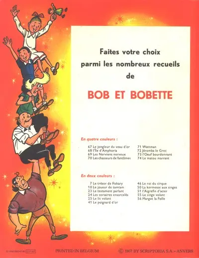 Verso de l'album Bob et Bobette Tome 78 Margot la folle