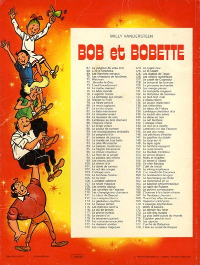 Verso de l'album Bob et Bobette Tome 178 L'âne au corset de briques