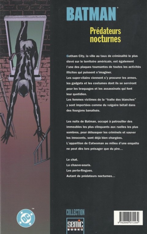 Verso de l'album Batman : Prédateurs nocturnes Prédateurs nocturnes