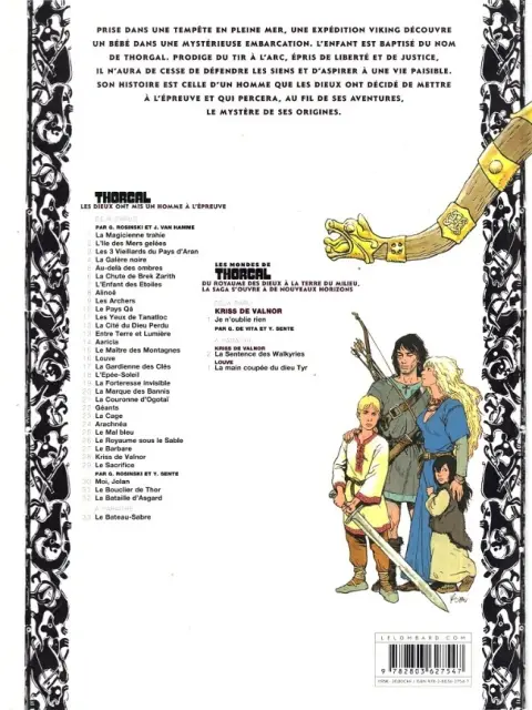 Verso de l'album Thorgal Tome 32 La Bataille d'Asgard