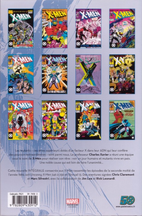 Verso de l'album X-Men L'intégrale Tome 25 1989 (II)