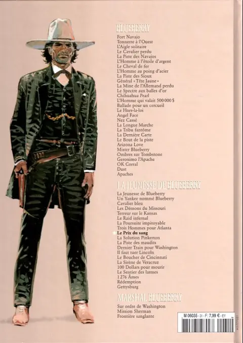 Verso de l'album Blueberry La Collection Tome 38 Le Prix du sang