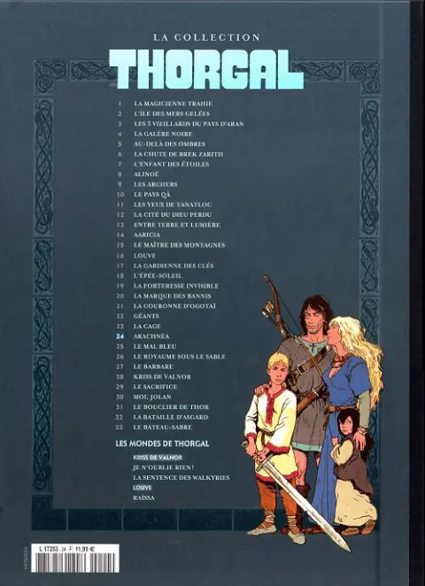 Verso de l'album Thorgal La collection Tome 24 Arachnéa