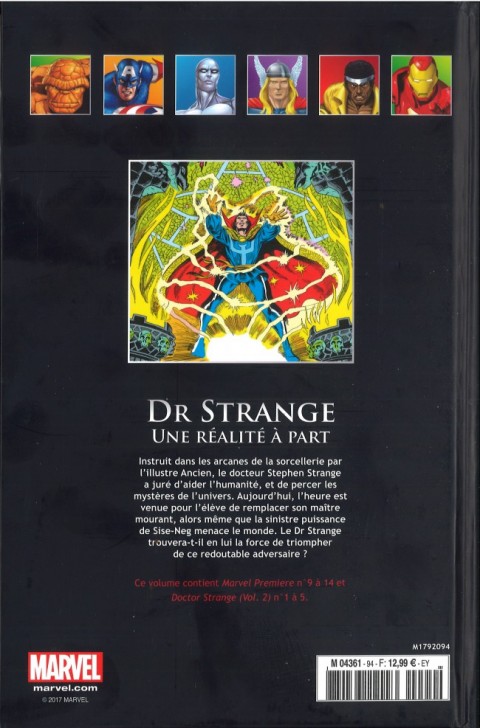 Verso de l'album Marvel Comics - La collection de référence Tome 94 Docteur Strange - Une Réalité à Part
