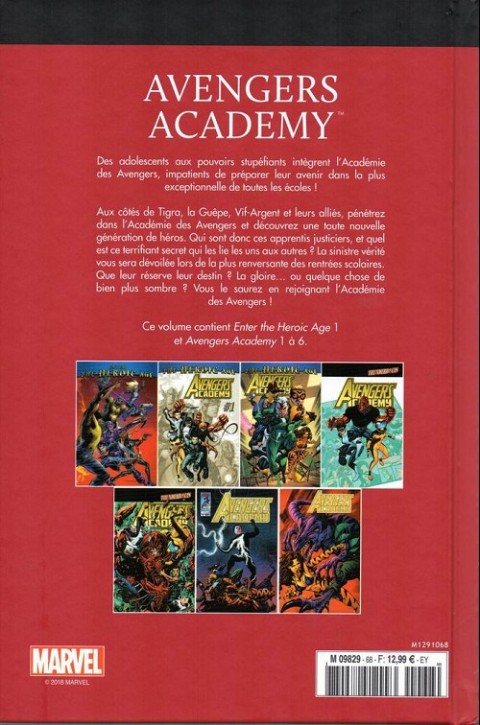 Verso de l'album Le meilleur des Super-Héros Marvel Tome 68 Avengers academy