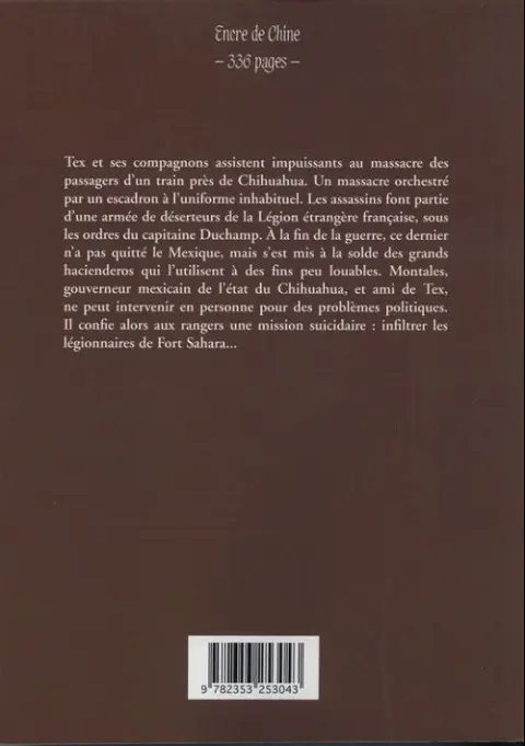 Verso de l'album Tex (Maxi) Tome 11 Fort Sahara
