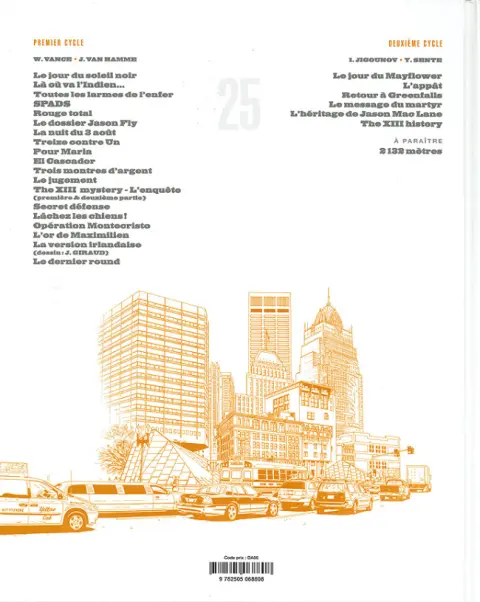 Verso de l'album XIII Tome 25 The XIII history