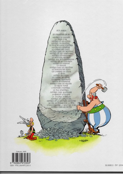 Verso de l'album Astérix Tome 34 L'anniversaire d'Astérix & Obelix - Le livre d'Or