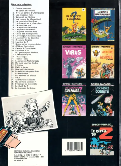 Verso de l'album Spirou et Fantasio Tome 30 La ceinture du grand froid