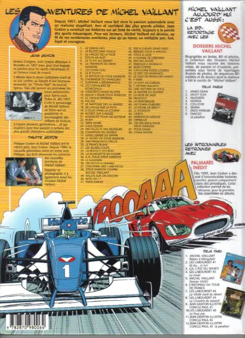 Verso de l'album Michel Vaillant Tome 47 Panique à Monaco