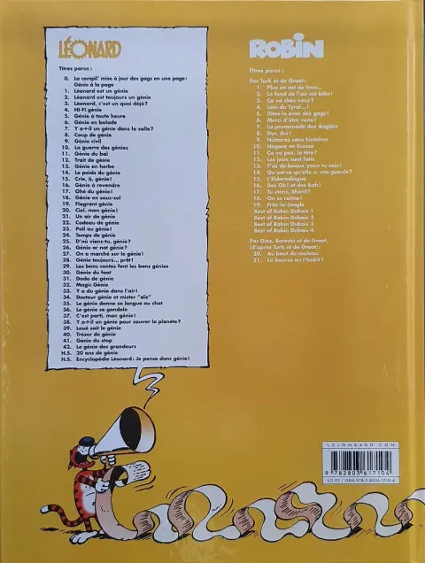Verso de l'album Léonard Tome 12 Trait de génie
