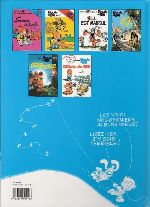 Verso de l'album Boule & Bill Tome 11 Jeux de Bill