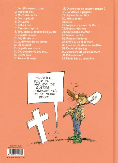 Verso de l'album Pierre Tombal Tome 1 Les 44 premiers trous