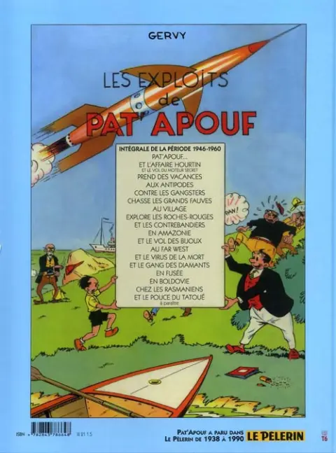 Verso de l'album Editions du Triomphe Tome 15 Pat'apouf chez les Rasmaniens