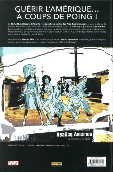 Verso de l'album Nextwave Rendez-vous avec la H.A.I.N.E.
