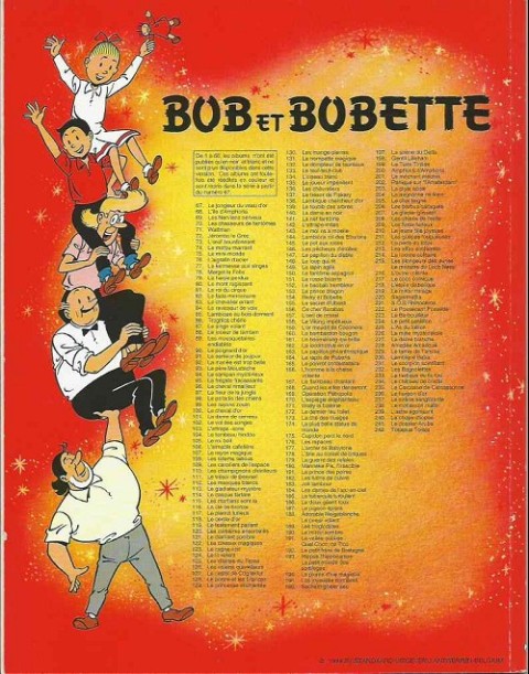 Verso de l'album Bob et Bobette (Publicitaire) Le miroir mirage