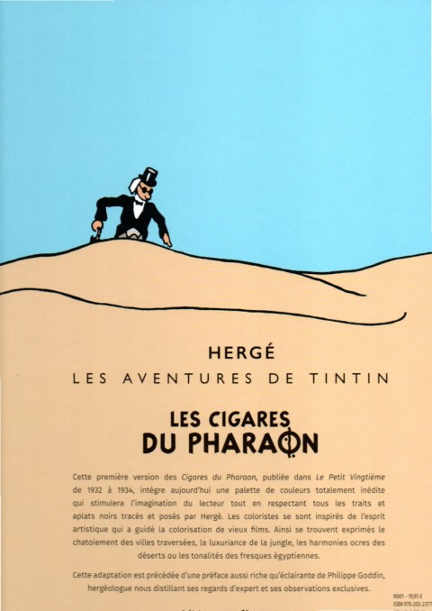 Verso de l'album Tintin Tome 4 Les Cigares du Pharaon