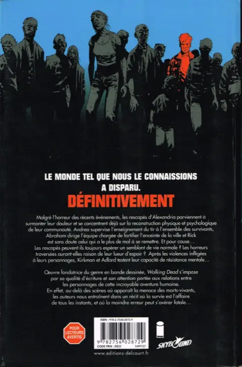 Verso de l'album Walking Dead Tome 15 Deuil & Espoir