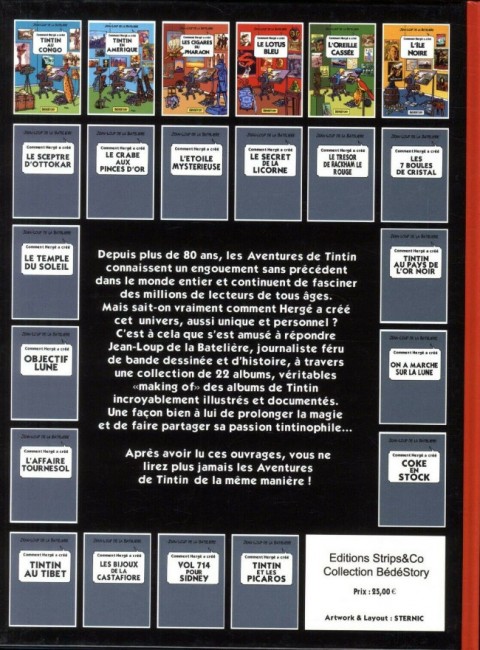 Verso de l'album Comment Hergé a créé... Tome 6 L'île noire