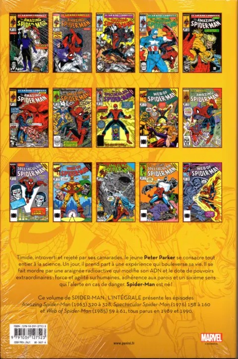Verso de l'album Spider-Man - L'Intégrale Tome 29 1989-1990