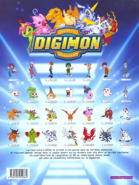 Verso de l'album Digimon Tome 4 La Maison Hantée