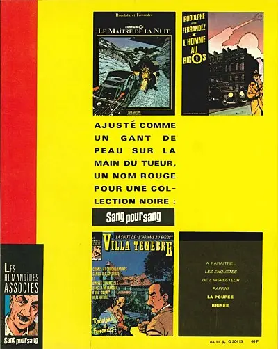 Verso de l'album Les Enquêtes du commissaire Raffini Tome 3 Villa Ténèbre