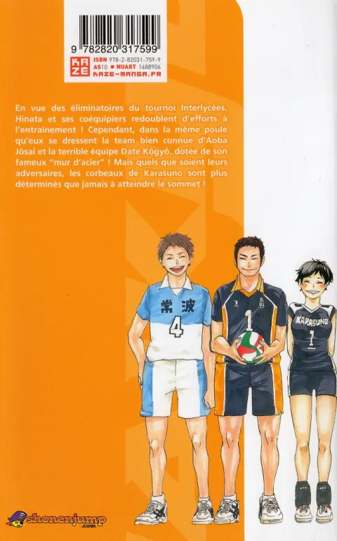 Verso de l'album Haikyu !! Les As du Volley 5