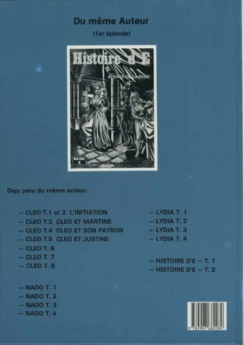 Verso de l'album Histoire d'E (2ème épisode)