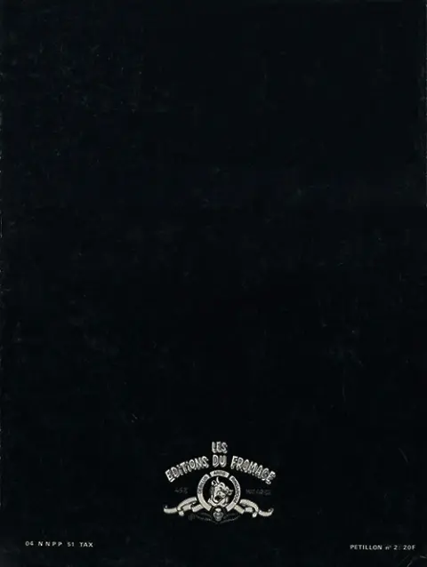 Verso de l'album Jack Palmer Tome 1 Pétillon