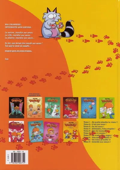 Verso de l'album Les P'tits diables Tome 9 Interdit aux sœurs !