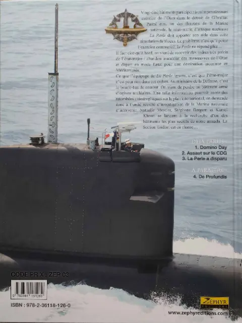 Verso de l'album Section Trident Tome 3 La Perle a disparu
