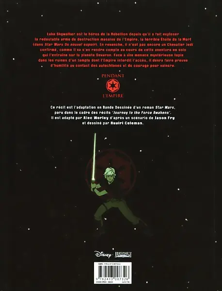 Verso de l'album Star Wars - L'arme du jedi