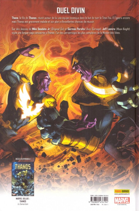 Verso de l'album Thanos : Le retour de Thanos Tome 1 Le retour de Thanos
