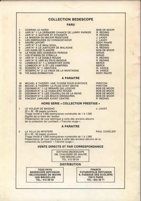 Verso de l'album Tommy Banco Tome 3 Tir sans sommation