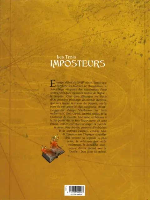 Verso de l'album Les trois imposteurs Tome 1 Le réveil du serpent