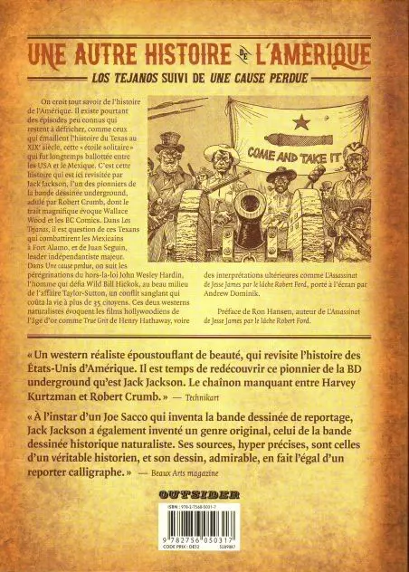 Verso de l'album Une autre histoire de l'Amérique Los Tejanos suivi de Une cause perdue