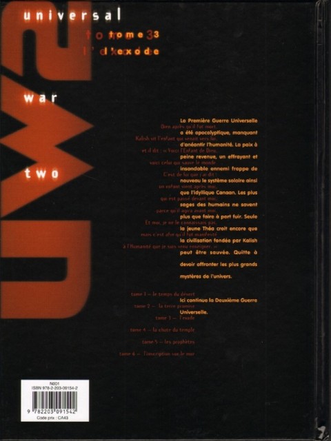 Verso de l'album Universal War Two Tome 3 L'exode
