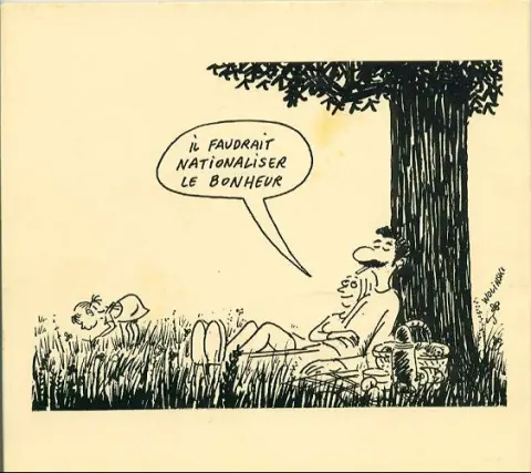 Verso de l'album Wolinski dans l'Huma Tome 1 Wolinski dans l'Huma (1977)