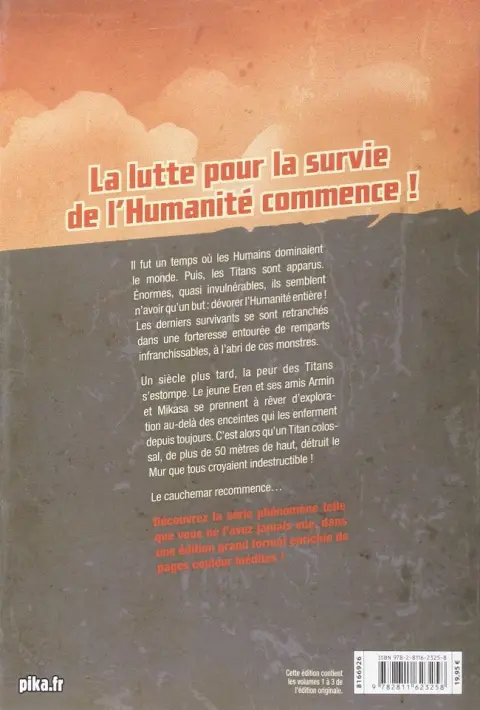 Verso de l'album L'Attaque des Titans Édition Colossale 1