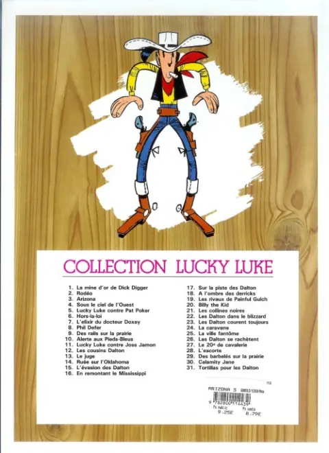 Verso de l'album Lucky Luke Tome 3 Arizona