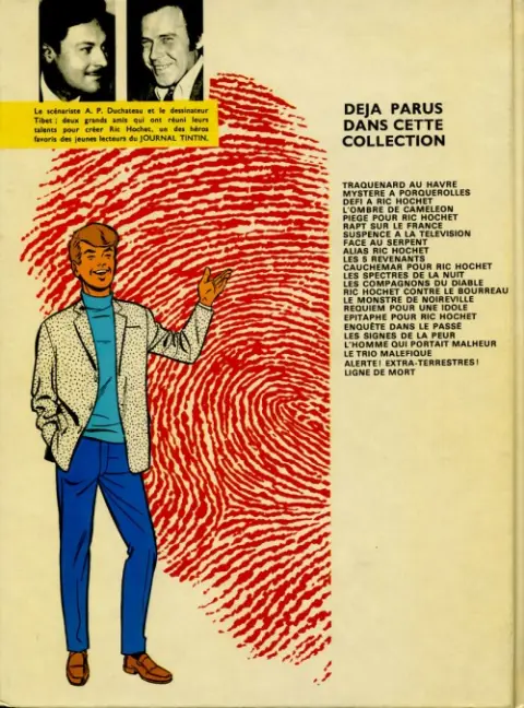 Verso de l'album Ric Hochet Tome 6 Rapt sur le France