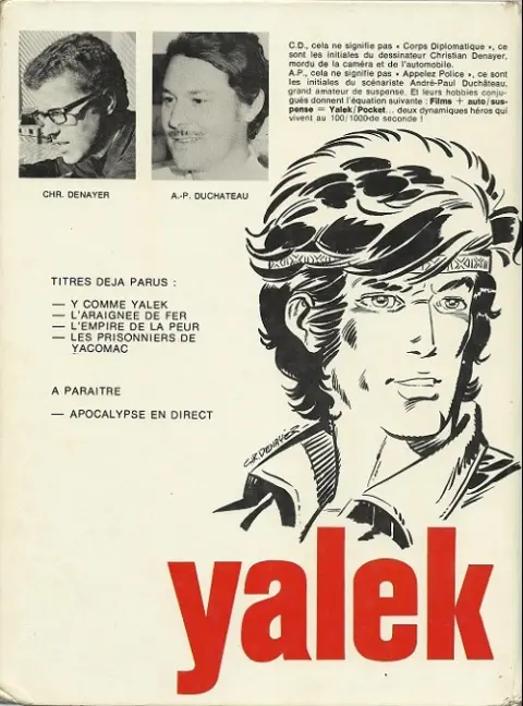 Verso de l'album Yalek Tome 1 Y comme Yalek