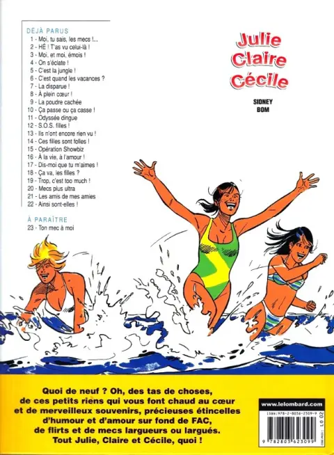 Verso de l'album Julie, Claire, Cécile Tome 22 Ainsi sont-elles !