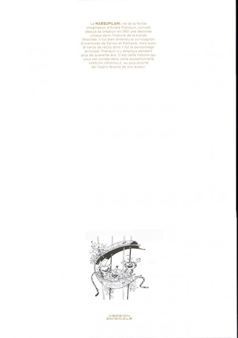 Verso de l'album Marsupilami Le Marsupilami de Franquin