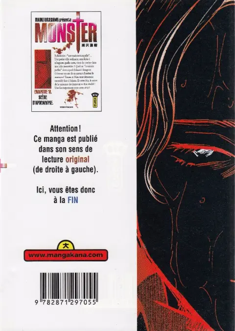 Verso de l'album Monster Chapitre 18 Scène d'apocalypse